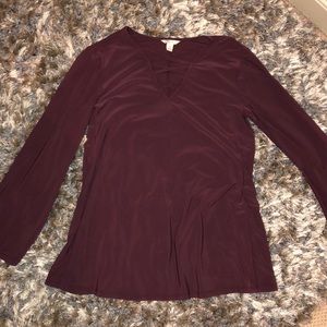 women’s maroon blouse